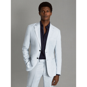 REISS KIN Slim Fit Single Breasted Linen Blazer